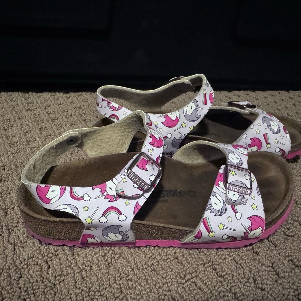 Birkenstock-Charming Unicorn Kids Sandals - Pink & White